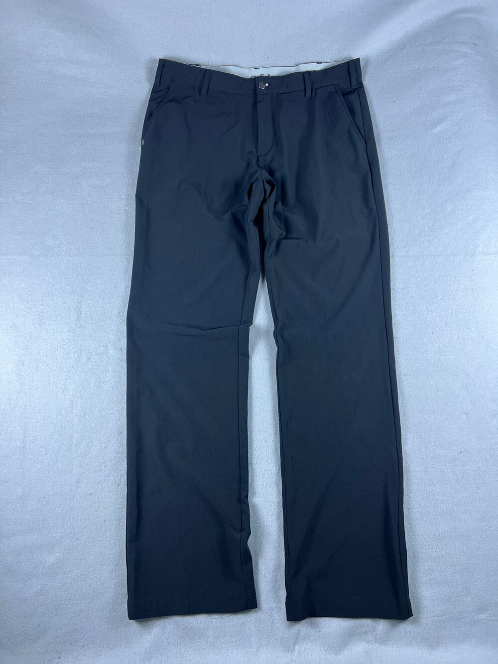 Adidas Golf Pants Mens 35x34 Black Straight Leg Elastic Waist Flat Front Sports